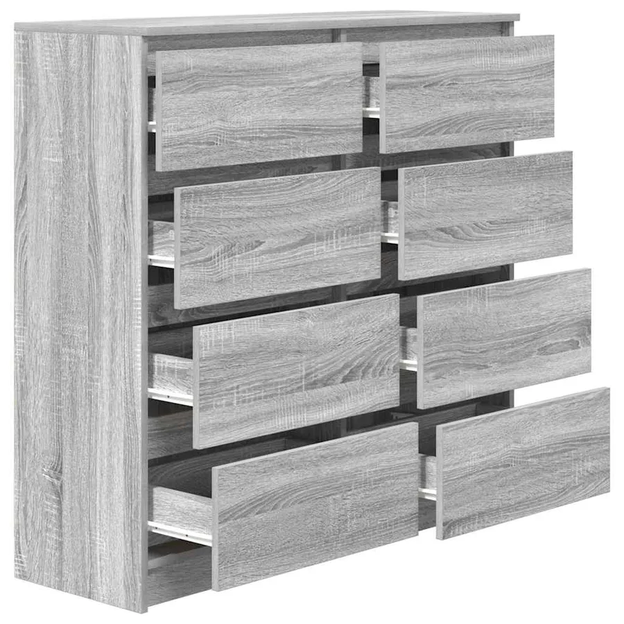 Buffet sonoma gris 100x35x99 cm bois d'ingénierie - 5