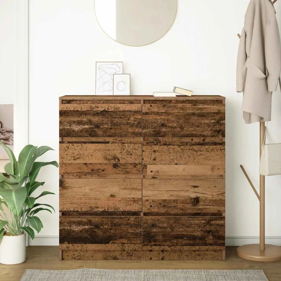 Buffet vieux bois 100x35x99 cm bois d'ingénierie - 3