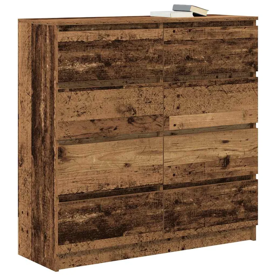 Buffet vieux bois 100x35x99 cm bois d'ingénierie - 4