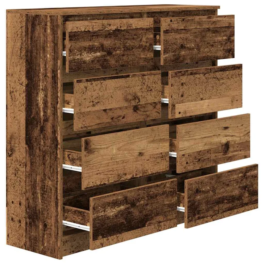 Buffet vieux bois 100x35x99 cm bois d'ingénierie - 5