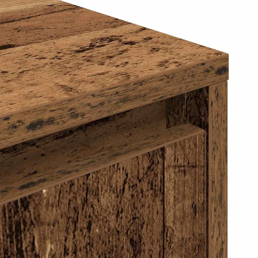 Table de chevet avec lumières LED vieux bois 38x34x65 cm - 12