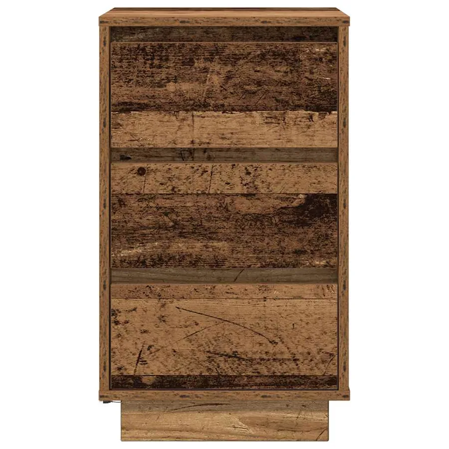Table de chevet avec lumières LED vieux bois 38x34x65 cm - 7