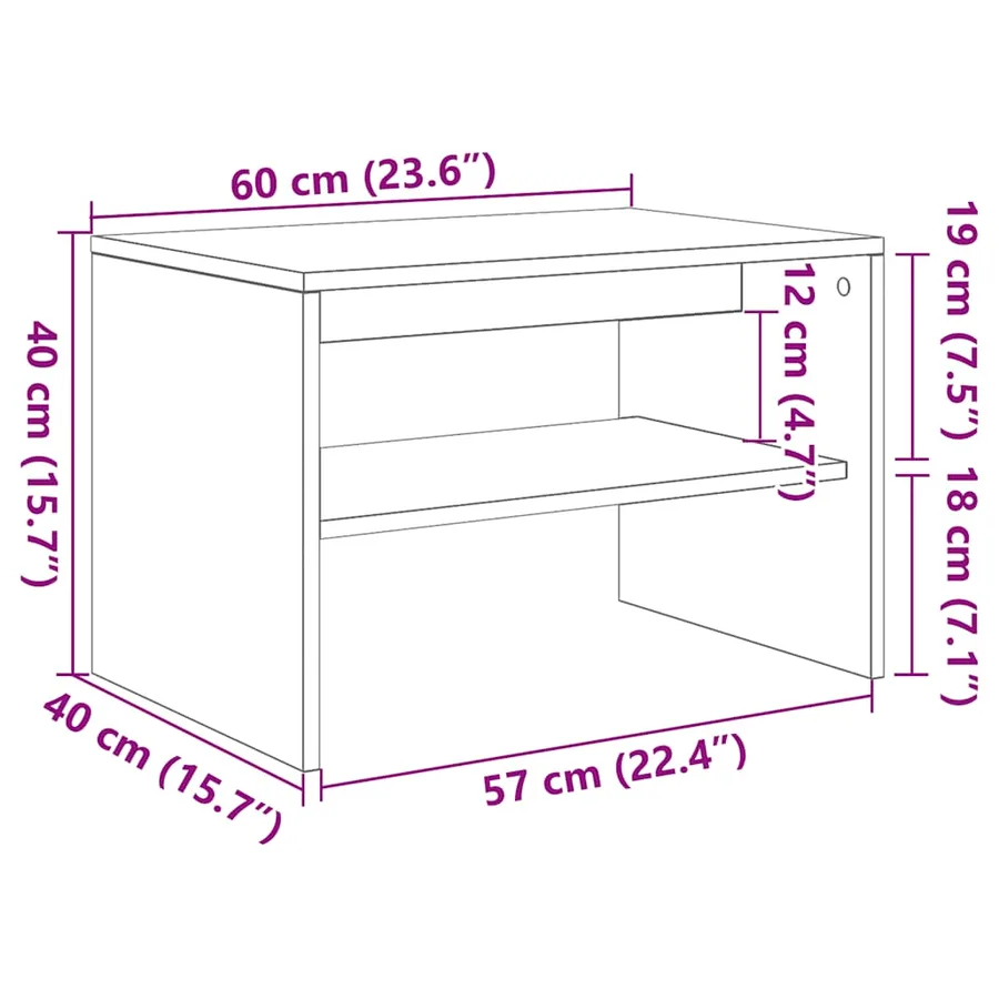 Meuble TV sonoma gris 60x40x40 cm bois d'ingénierie - 10