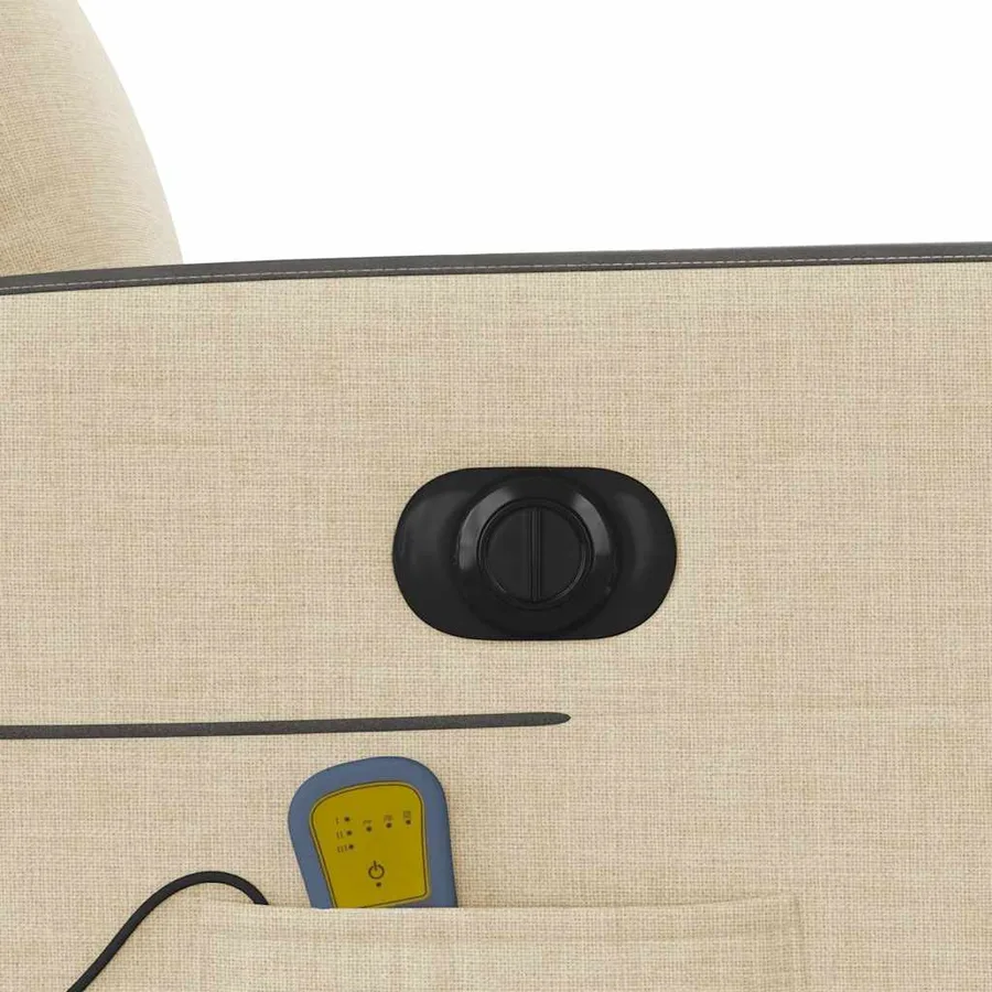Fauteuil inclinable de massage électrique Crème Tissu - 15