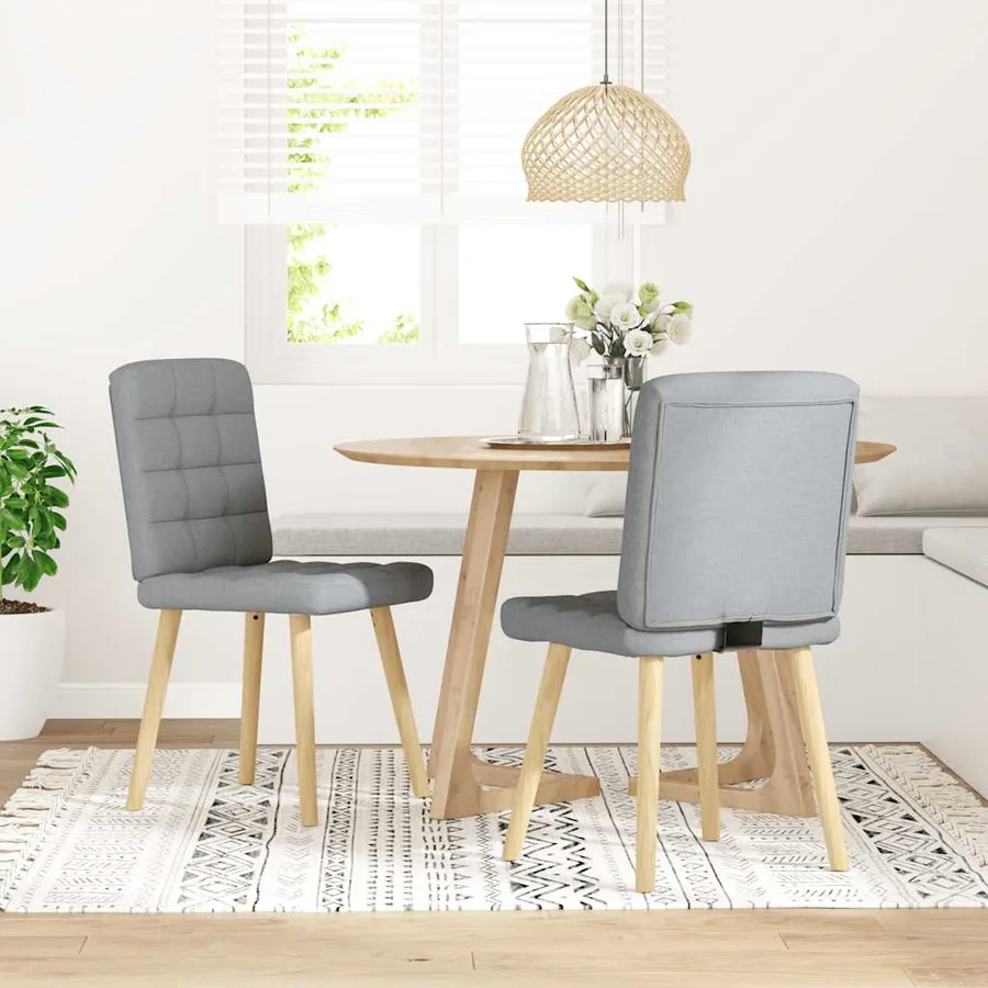 Chaises à manger lot de 2 gris clair tissu - 2