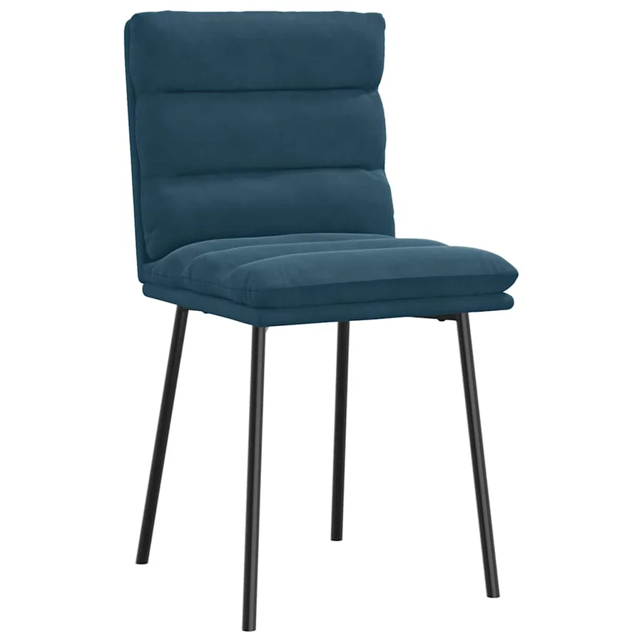 Chaises à manger lot de 2 Bleu Velours - 3