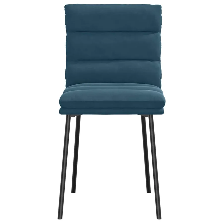 Chaises à manger lot de 2 Bleu Velours - 4