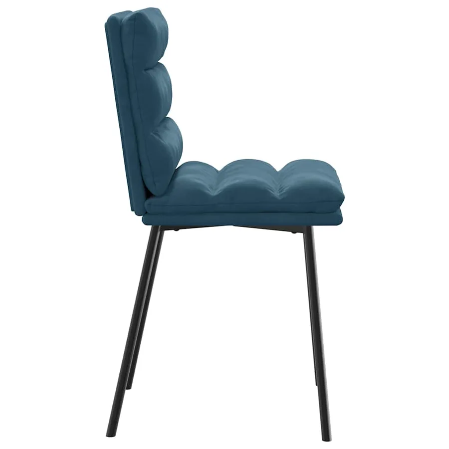 Chaises à manger lot de 2 Bleu Velours - 5