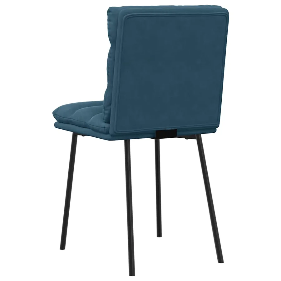 Chaises à manger lot de 2 Bleu Velours - 6