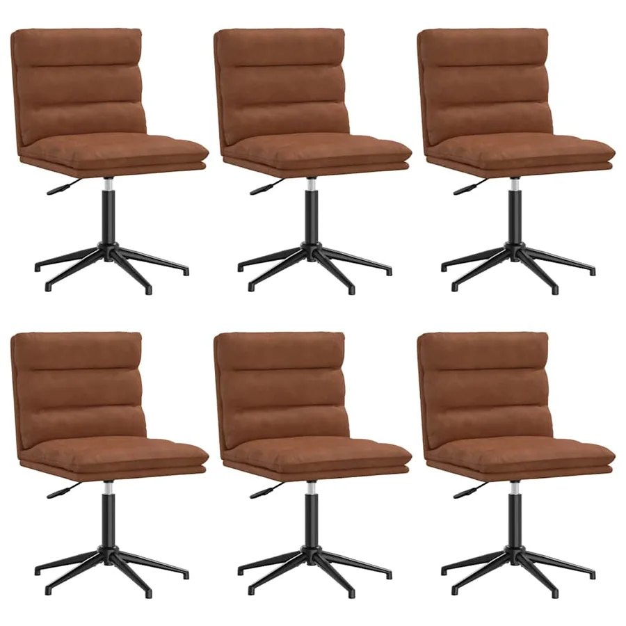 Chaises à manger lot de 6 marron similicuir - 2