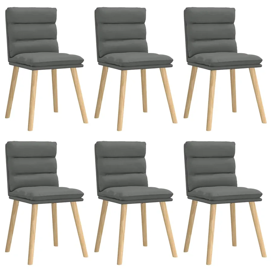 Chaises à manger lot de 6 gris foncé tissu - 2