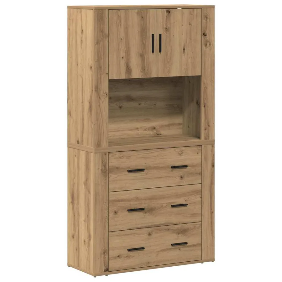 Haut Armoire Chêne artisanal 80 x 33 x 150 cm Bois d'ingénierie - 2