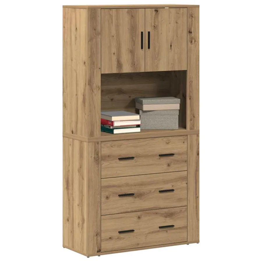 Haut Armoire Chêne artisanal 80 x 33 x 150 cm Bois d'ingénierie - 3