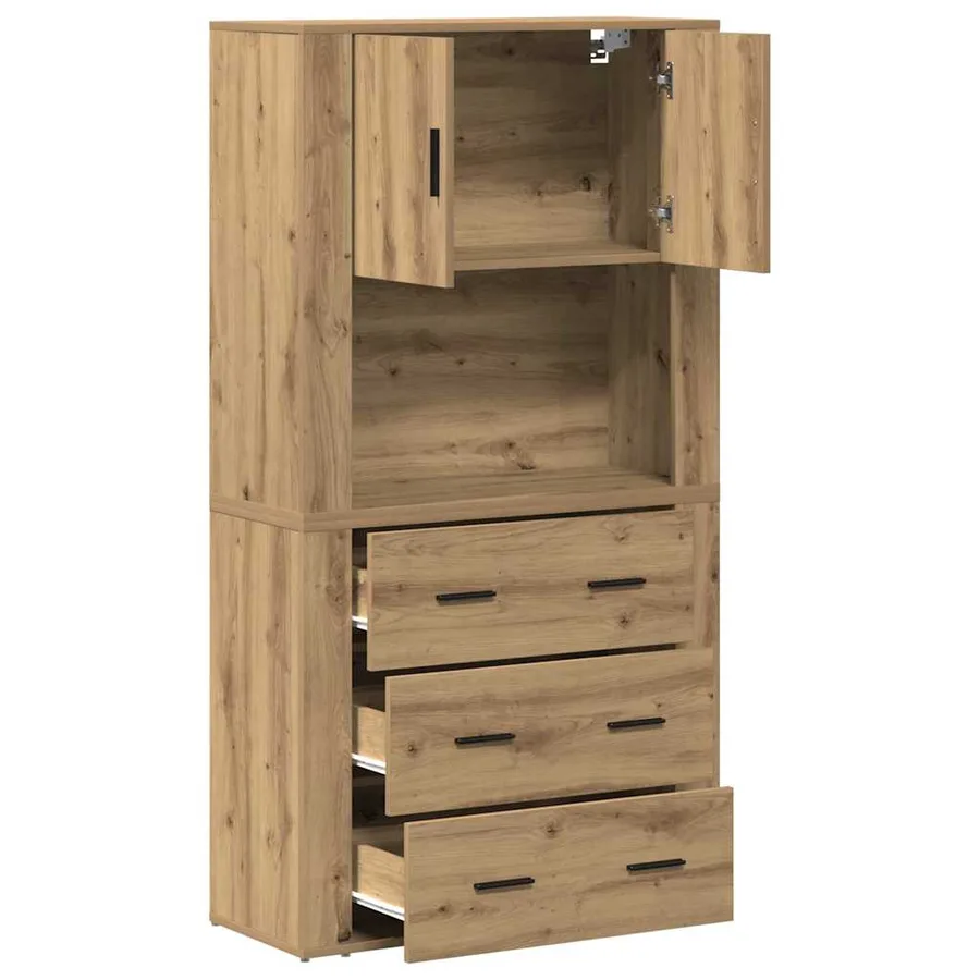 Haut Armoire Chêne artisanal 80 x 33 x 150 cm Bois d'ingénierie - 5