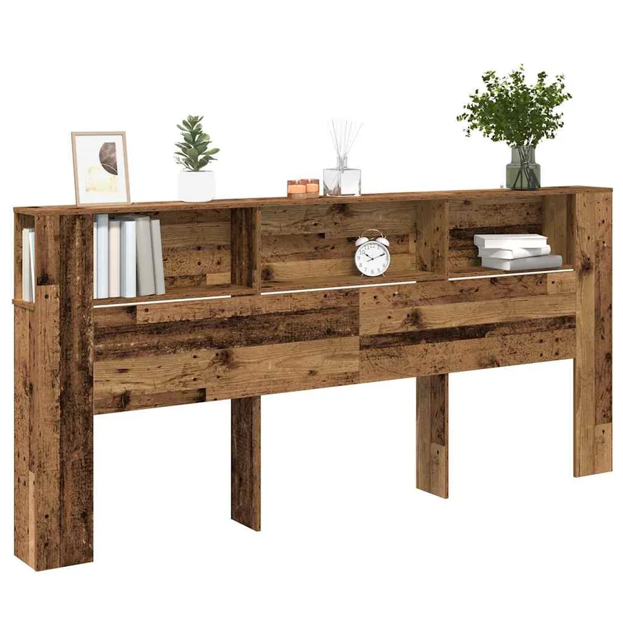 Cabinet de Tête de Lit Bois ancien 220 x 18,5 x 102,5 cm - 3