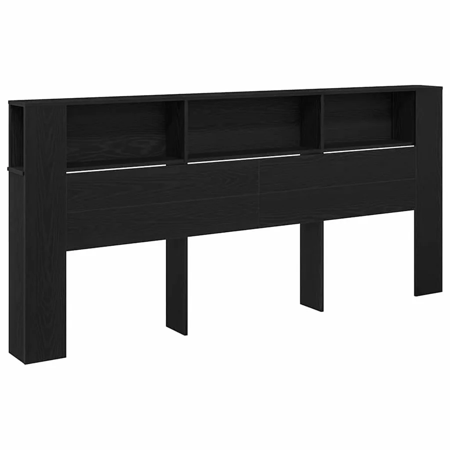 Cabinet de Tête de Lit Chêne noir 220 x 18,5 x 102,5 cm - 2