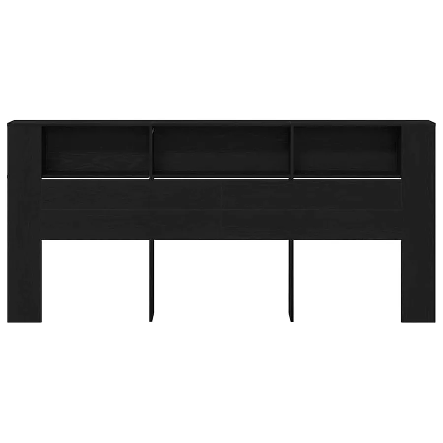 Cabinet de Tête de Lit Chêne noir 220 x 18,5 x 102,5 cm - 5