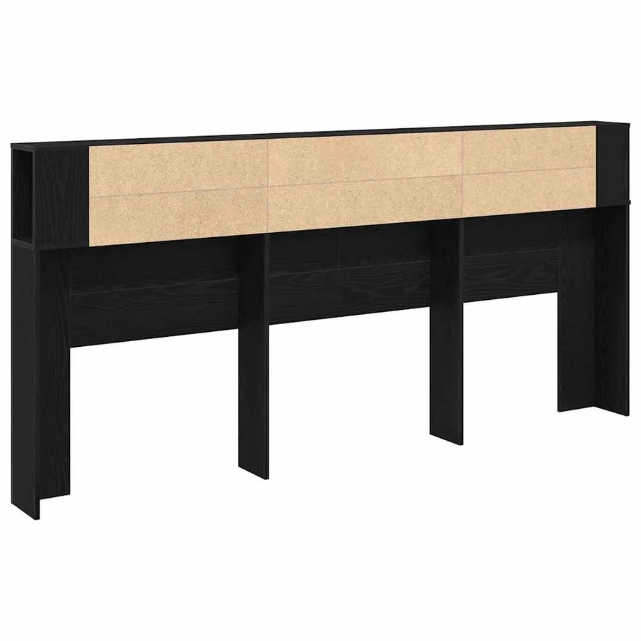 Cabinet de Tête de Lit Chêne noir 220 x 18,5 x 102,5 cm - 7