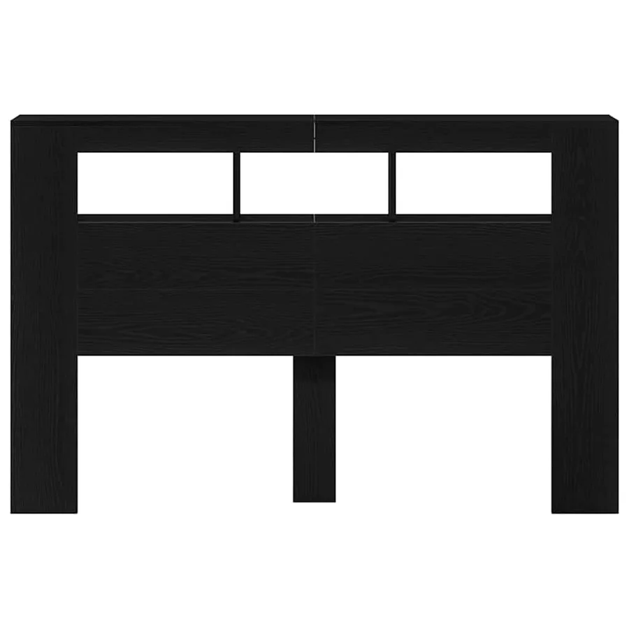 Tête de lit LED avec étagère Chêne noir 160 x 18,5 x 103,5 cm - 7