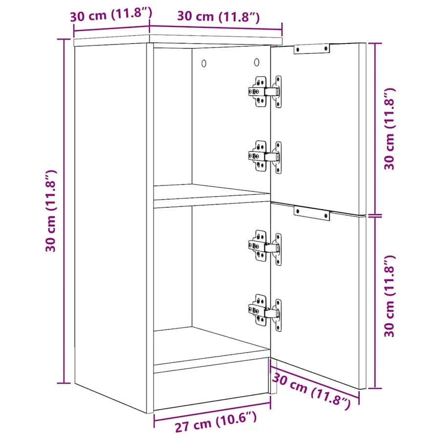 Buffet 2 pcs Chêne noir 30 x 30 x 70 cm Bois d'ingénierie - 12