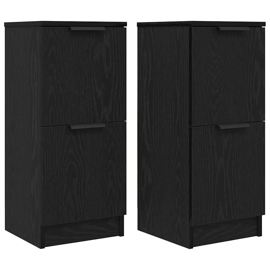 Buffet 2 pcs Chêne noir 30 x 30 x 70 cm Bois d'ingénierie - 2