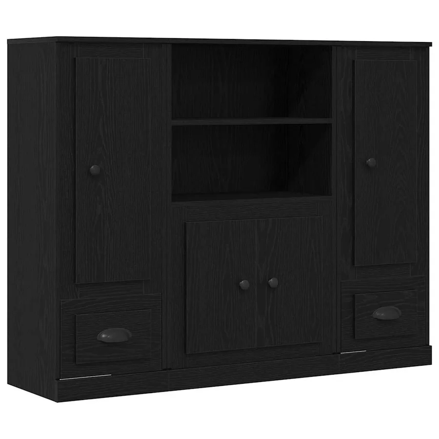 Highboard Chêne noir 132 x 35,5 x 103,5 cm Bois d'ingénierie - 2