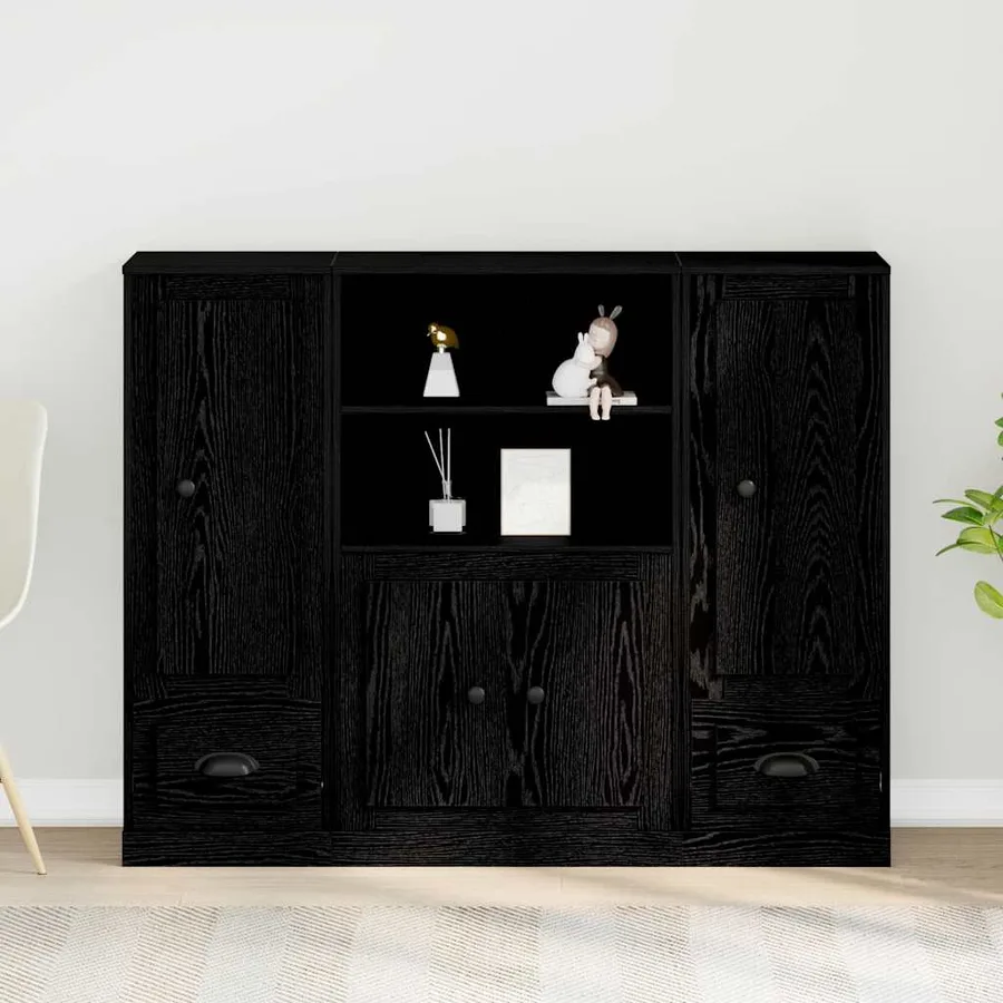 Highboard Chêne noir 132 x 35,5 x 103,5 cm Bois d'ingénierie - 4
