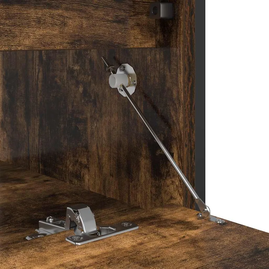 Meuble de salle de bain lavabo tiroirs chêne fumé 90x34,5x60 cm - 13