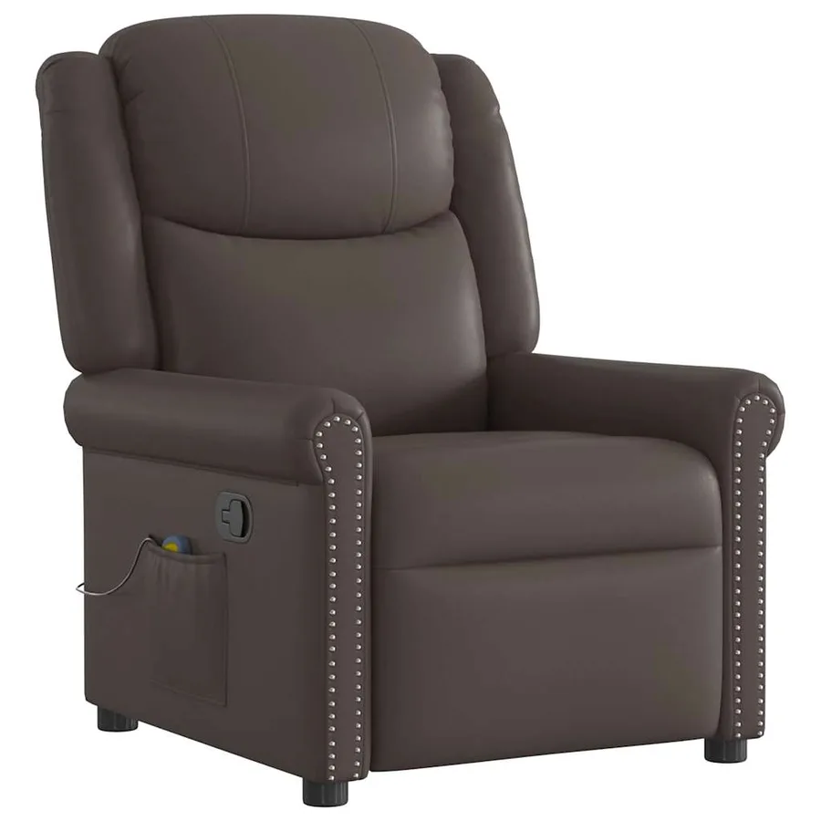 Fauteuil de massage Marron Similicuir brillant - 2