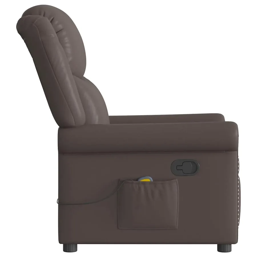 Fauteuil de massage Marron Similicuir brillant - 4
