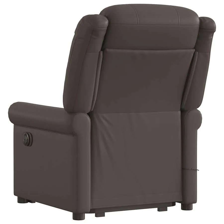 Fauteuil inclinable massage électrique marron brillant - 6