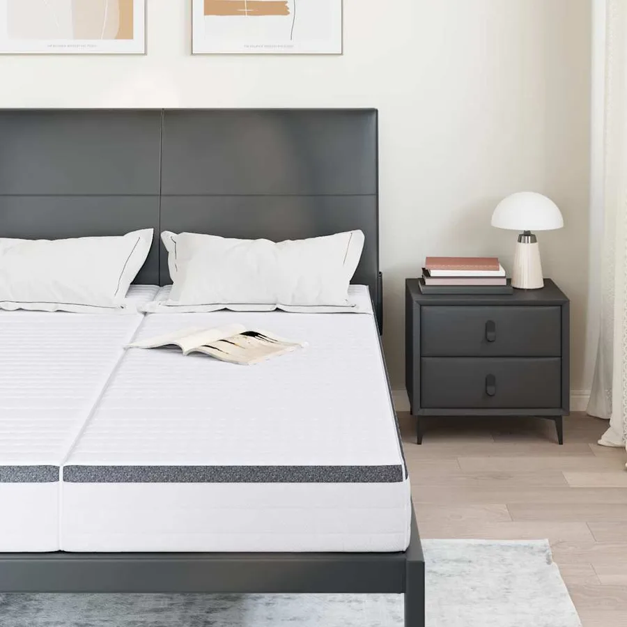 Matelas 2 pcs Blanc et Gris 70 x 200 cm Printemps Bonell - 3