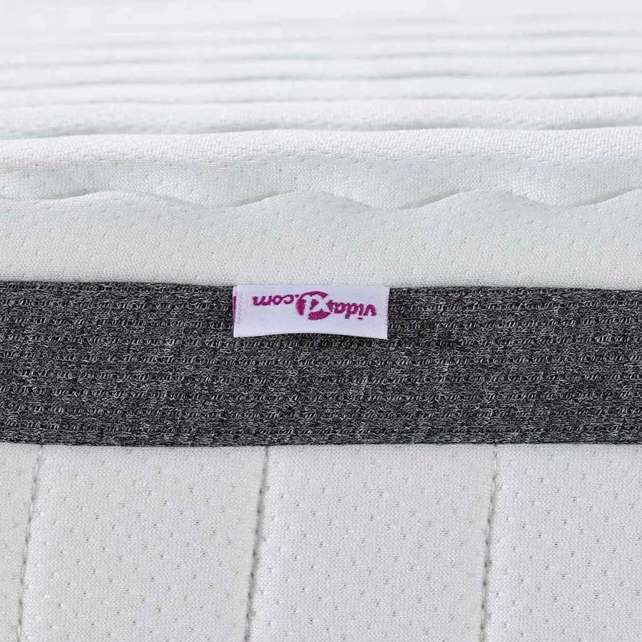 Matelas 2 pcs Blanc et Gris 70 x 200 cm Printemps Bonell - 9