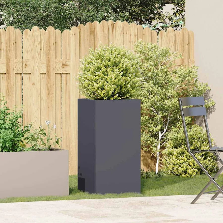 Jardinière anthracite 40x40x80 cm acier laminé à froid - 3