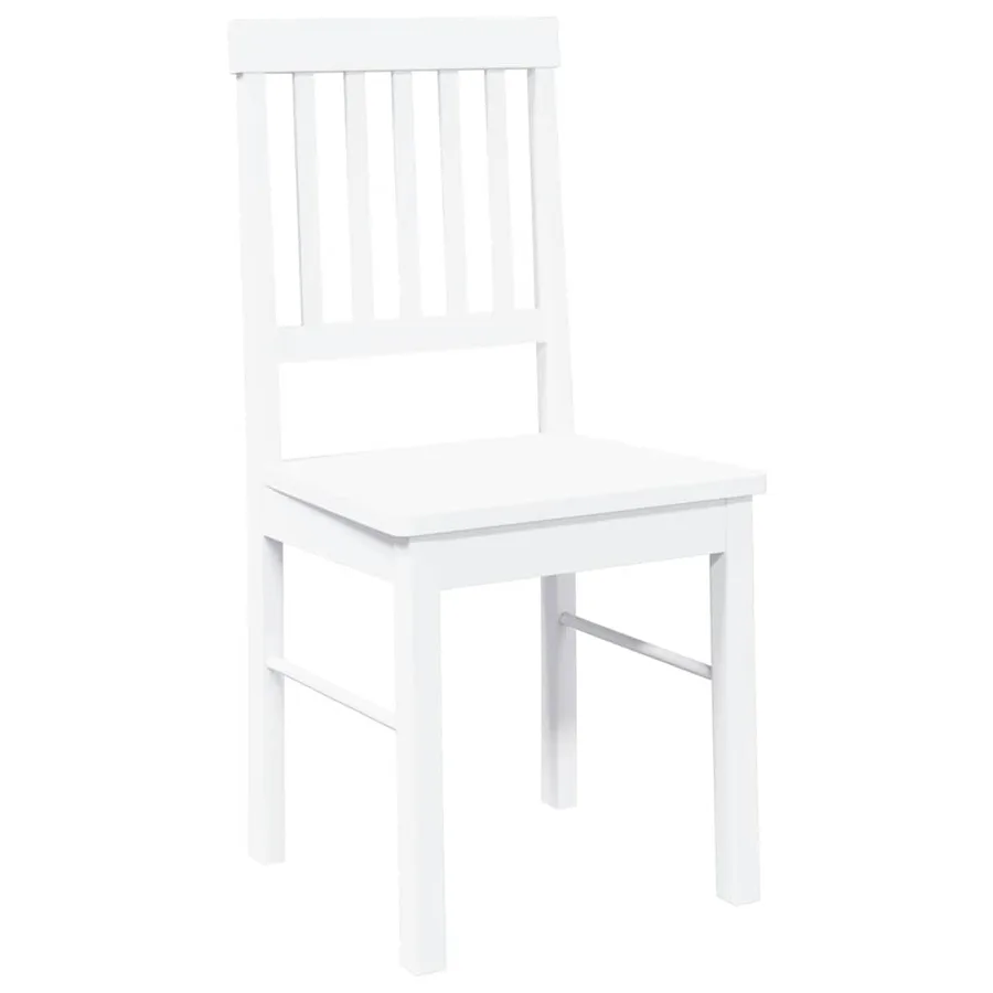Chaises à manger 2 pcs blanc bois massif caoutchouc - 4
