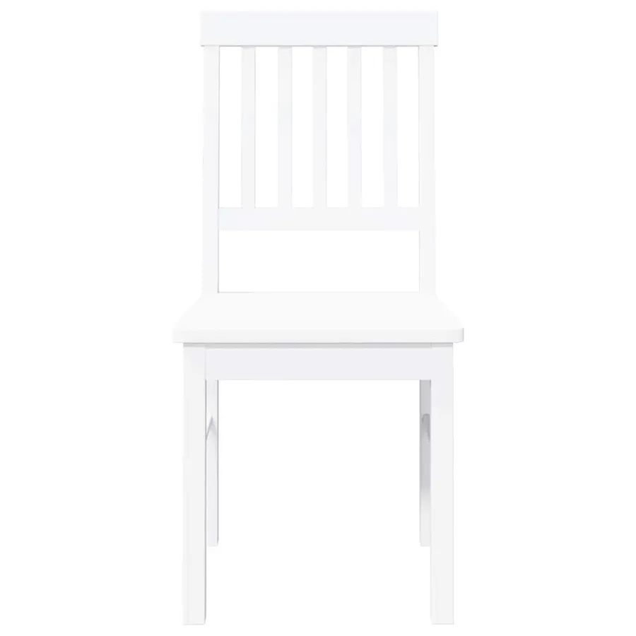 Chaises à manger 2 pcs blanc bois massif caoutchouc - 5