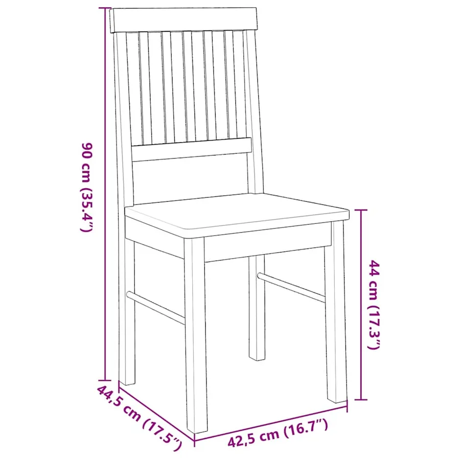 Chaises à manger 2 pcs blanc bois massif caoutchouc - 9