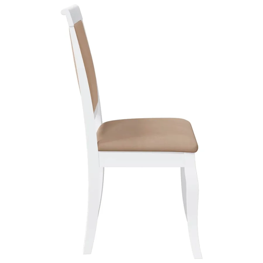 Chaises à manger coussins 2 pcs blanc bois massif caoutchouc - 6