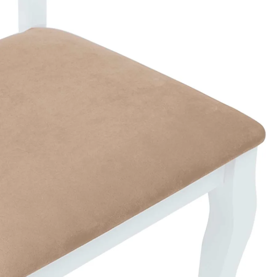 Chaises à manger coussins 2 pcs blanc bois massif caoutchouc - 8