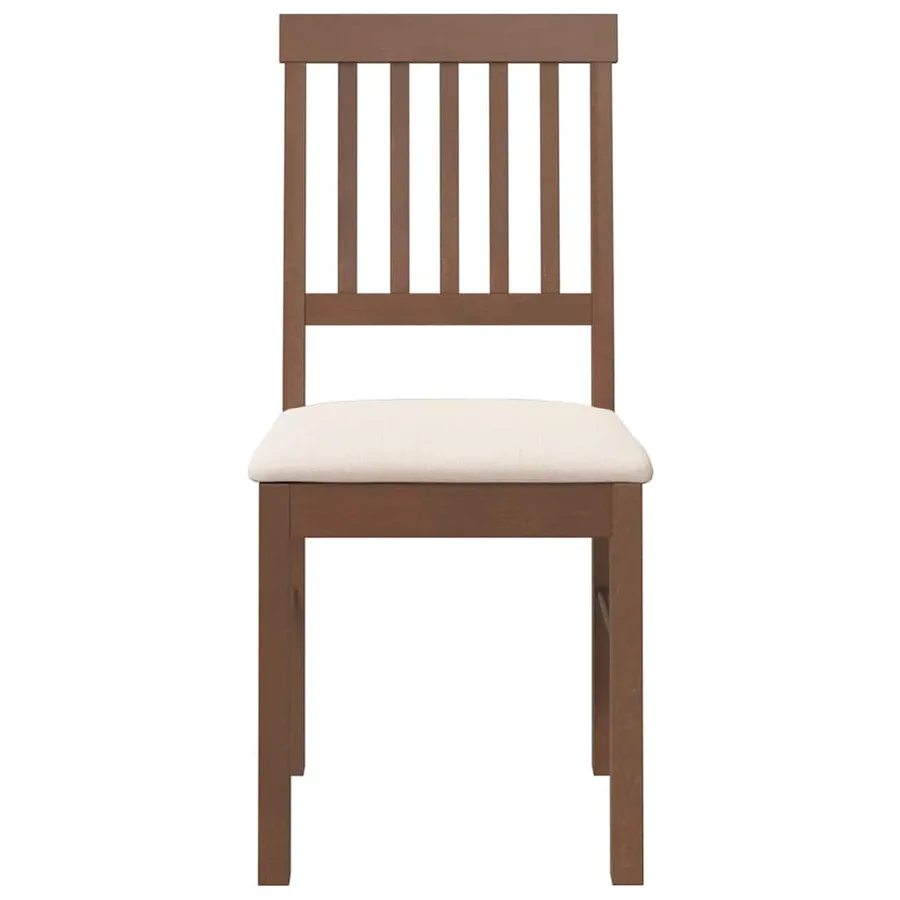 Chaises à manger coussins 2 pcs marron bois massif caoutchouc - 5