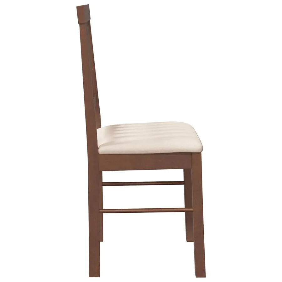 Chaises à manger coussins 2 pcs marron bois massif caoutchouc - 6