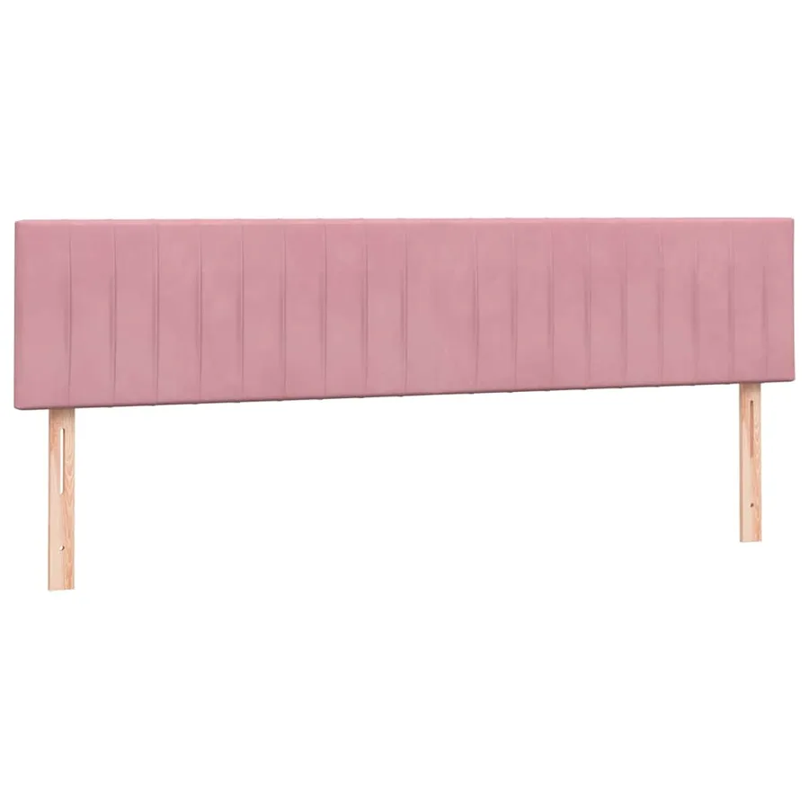 Sommier à lattes de lit avec matelas rose 180x220 cm velours - 5