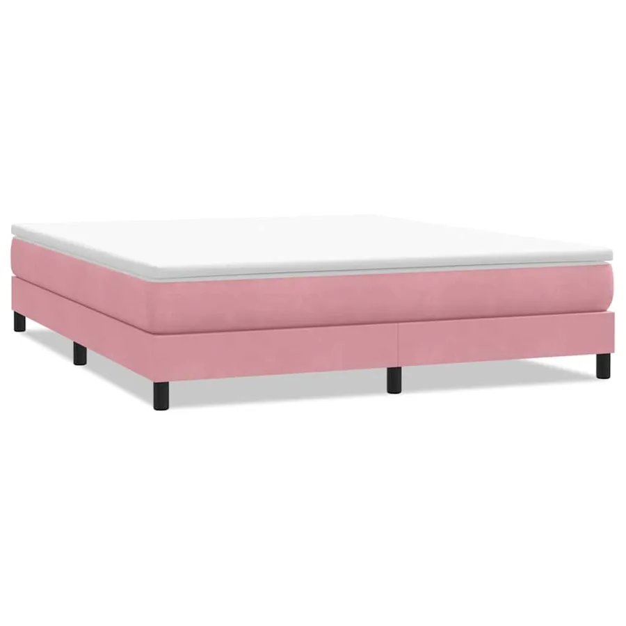 Sommier à lattes de lit sans matelas rose 180x220 cm velours - 2