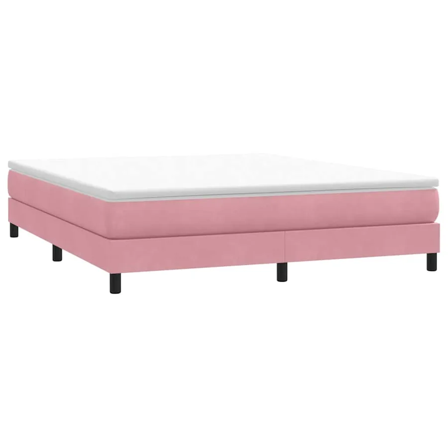 Sommier à lattes de lit sans matelas rose 180x220 cm velours - 3