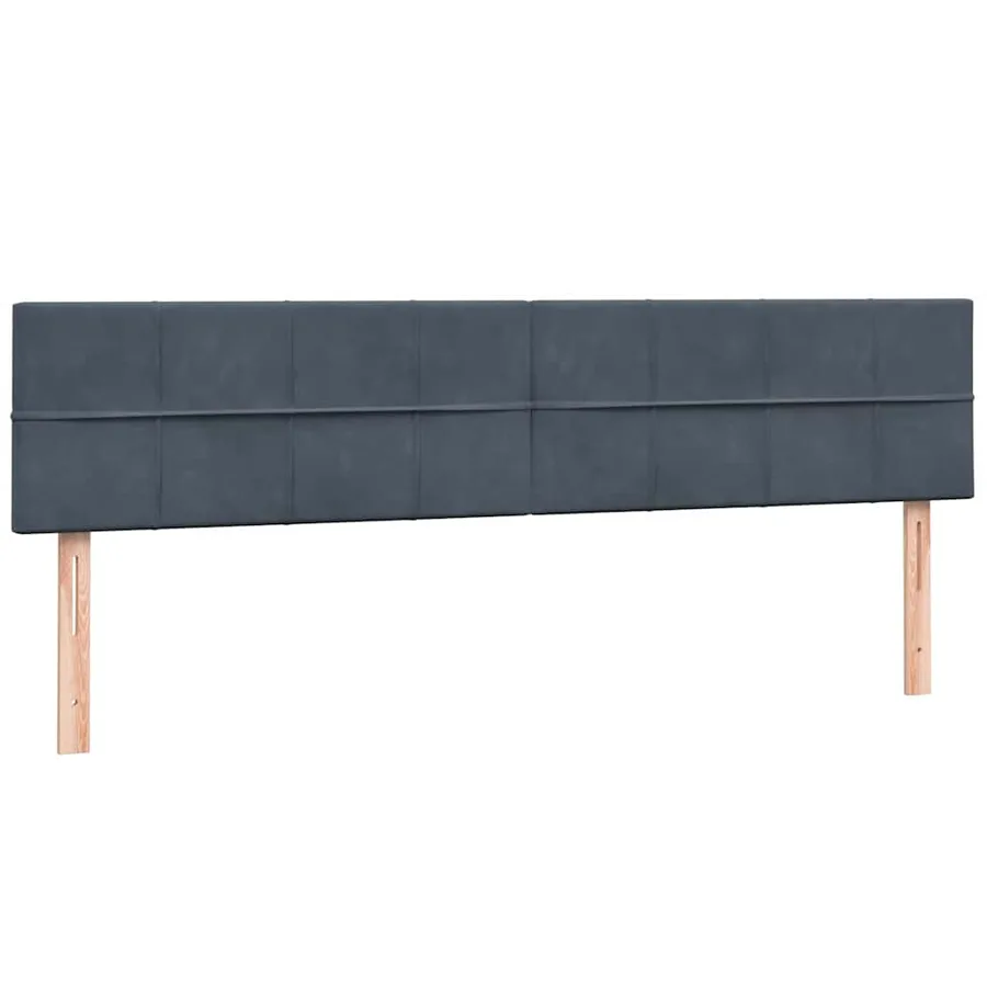 Sommier à lattes de lit et matelas et LED gris foncé 180x220cm velours - 7