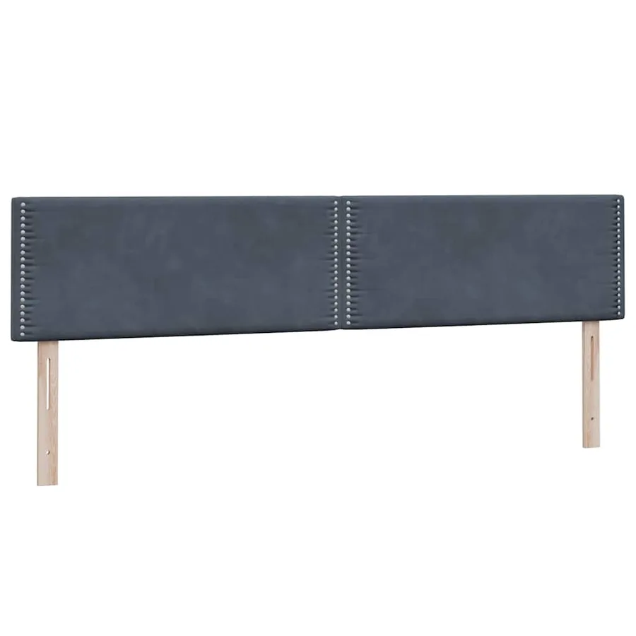Sommier à lattes de lit et matelas gris foncé 200x220cm velours - 6