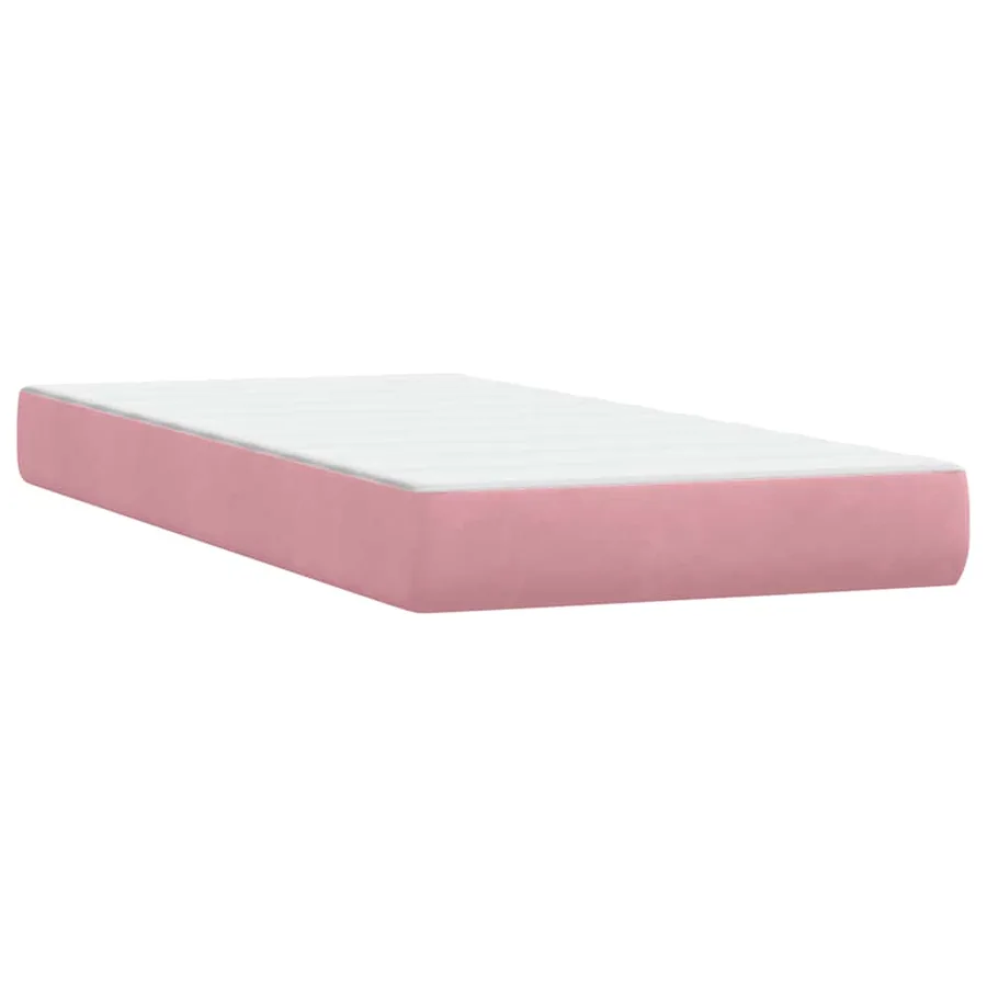 Sommier à lattes de lit avec matelas rose 180x220 cm velours - 6