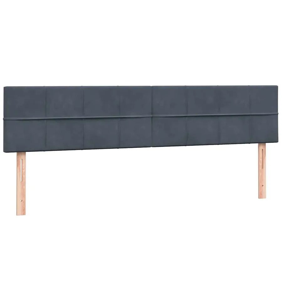 Sommier à lattes de lit et matelas gris foncé 200x220cm velours - 7