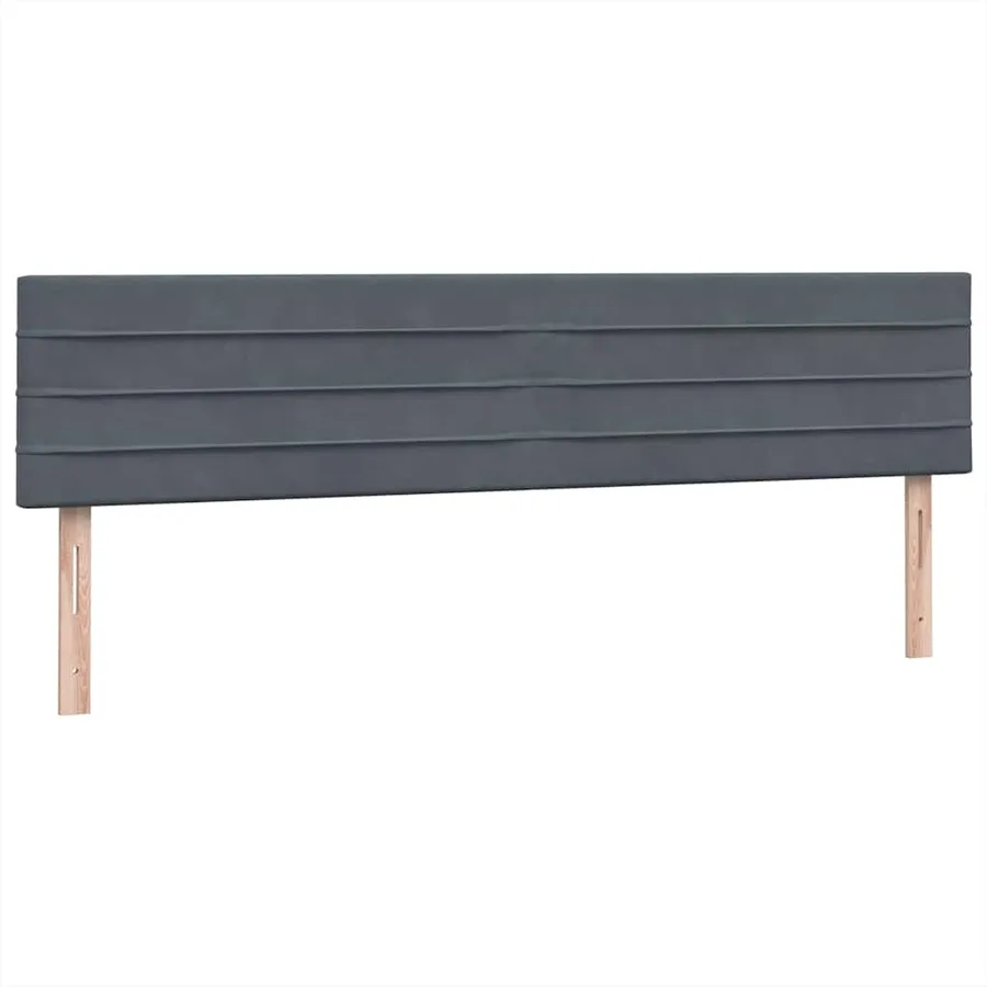 Sommier à lattes de lit et matelas gris foncé 200x220cm velours - 8