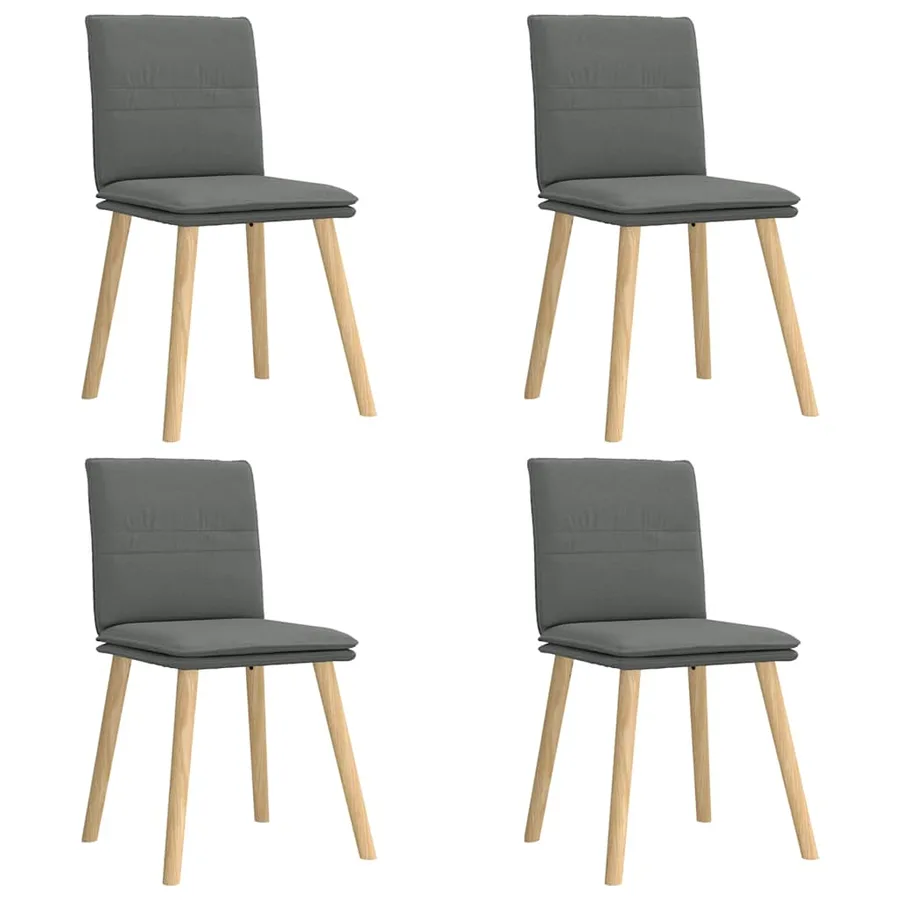 Chaises à manger lot de 4 gris foncé tissu - 2